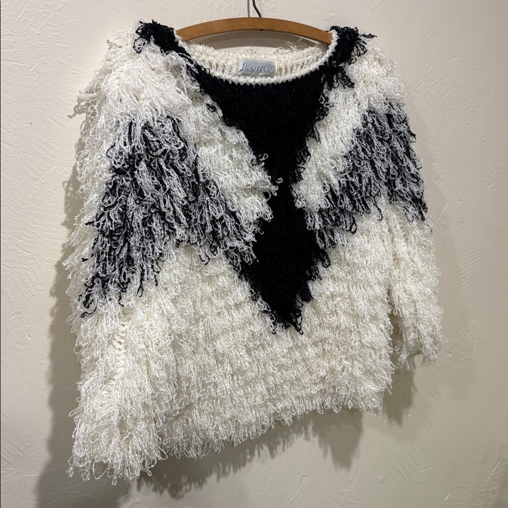 Vintage Sideffects Hand Crocheted Shag Sweater